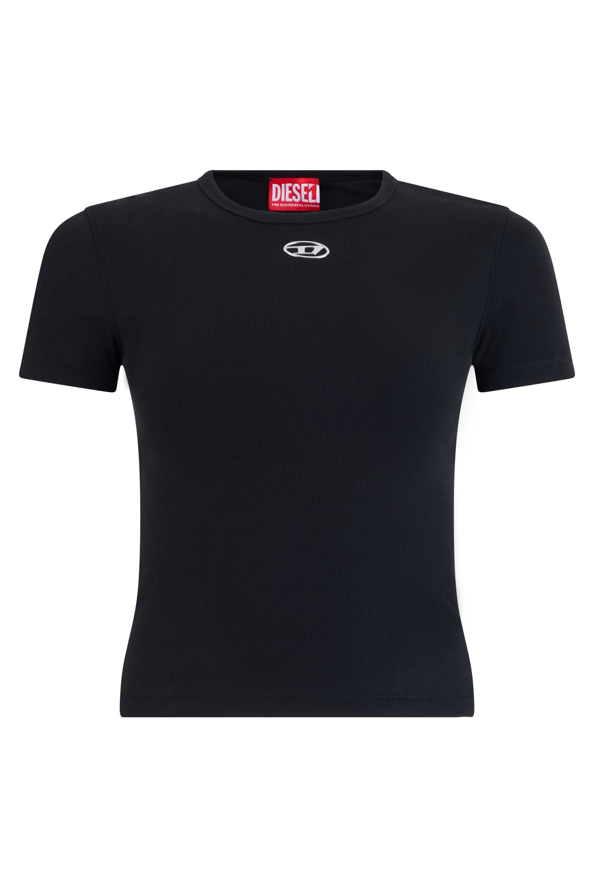 T-shirt in stretch cotton with Oval D logo