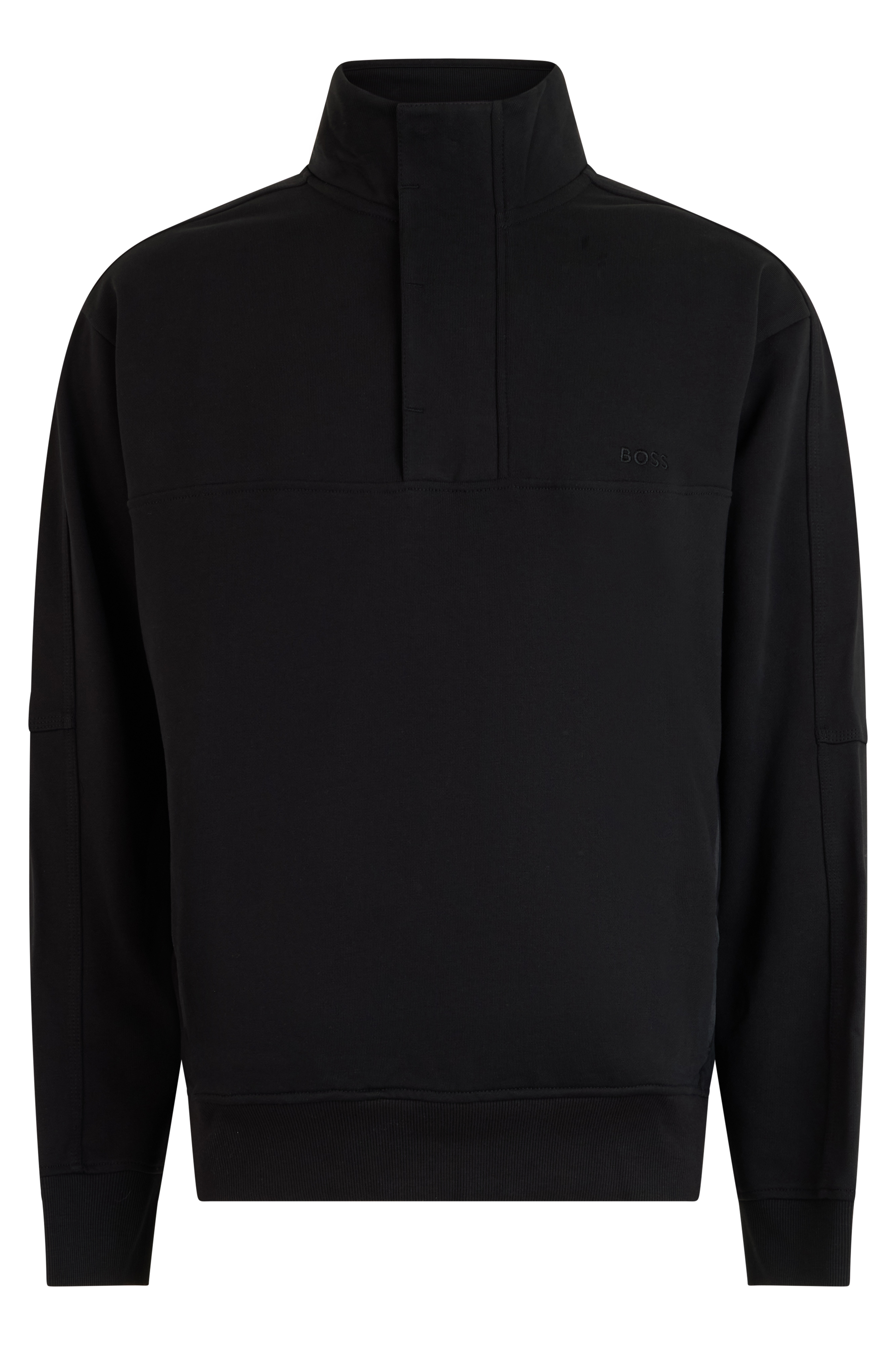 Cotton sweatshirt with high collar and zip