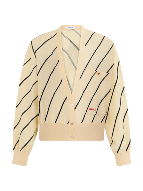 Pullover with diagonal stripes