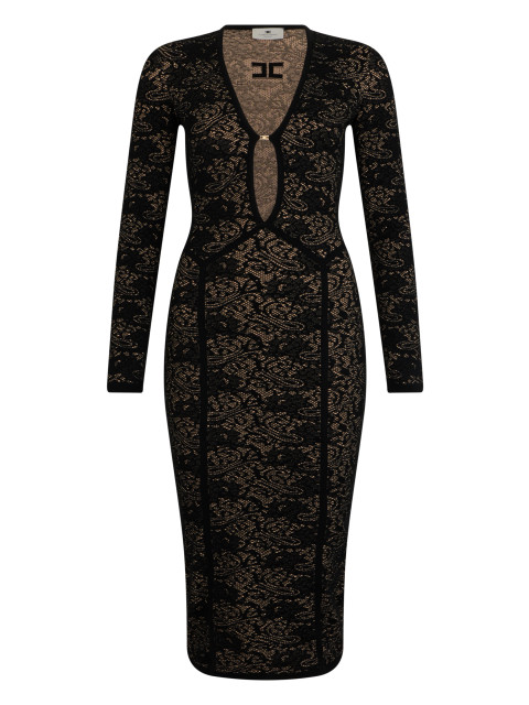 Dress with a deep neckline