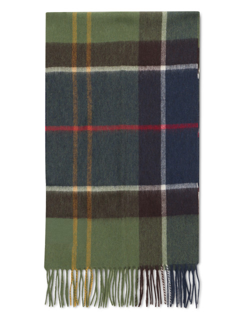 Checked scarf with fringes