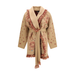 Icon jacquard Cardigan with belt