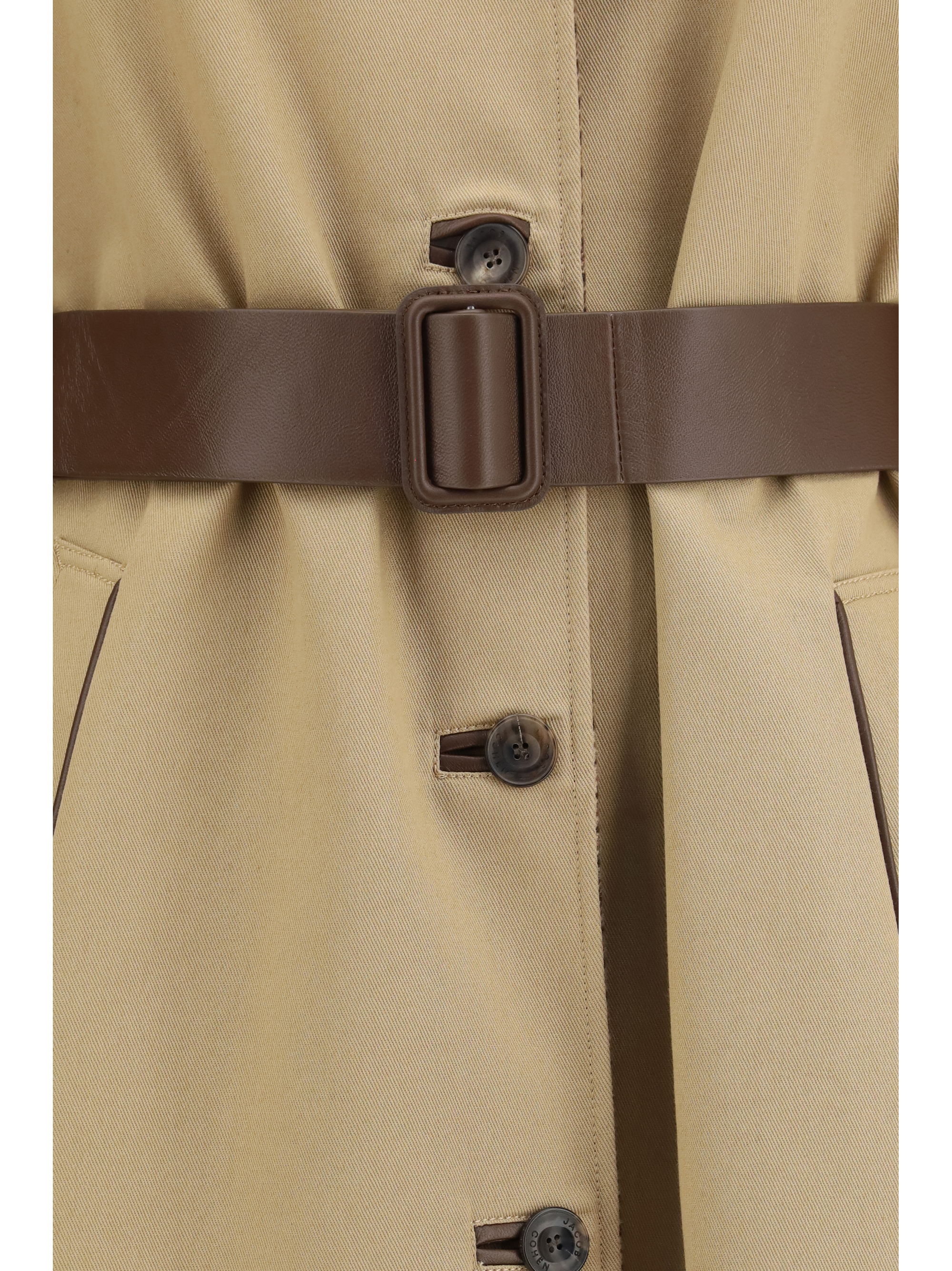 Reversible cotton gabardine and cashmere Pied-de-Poule Trench Coat