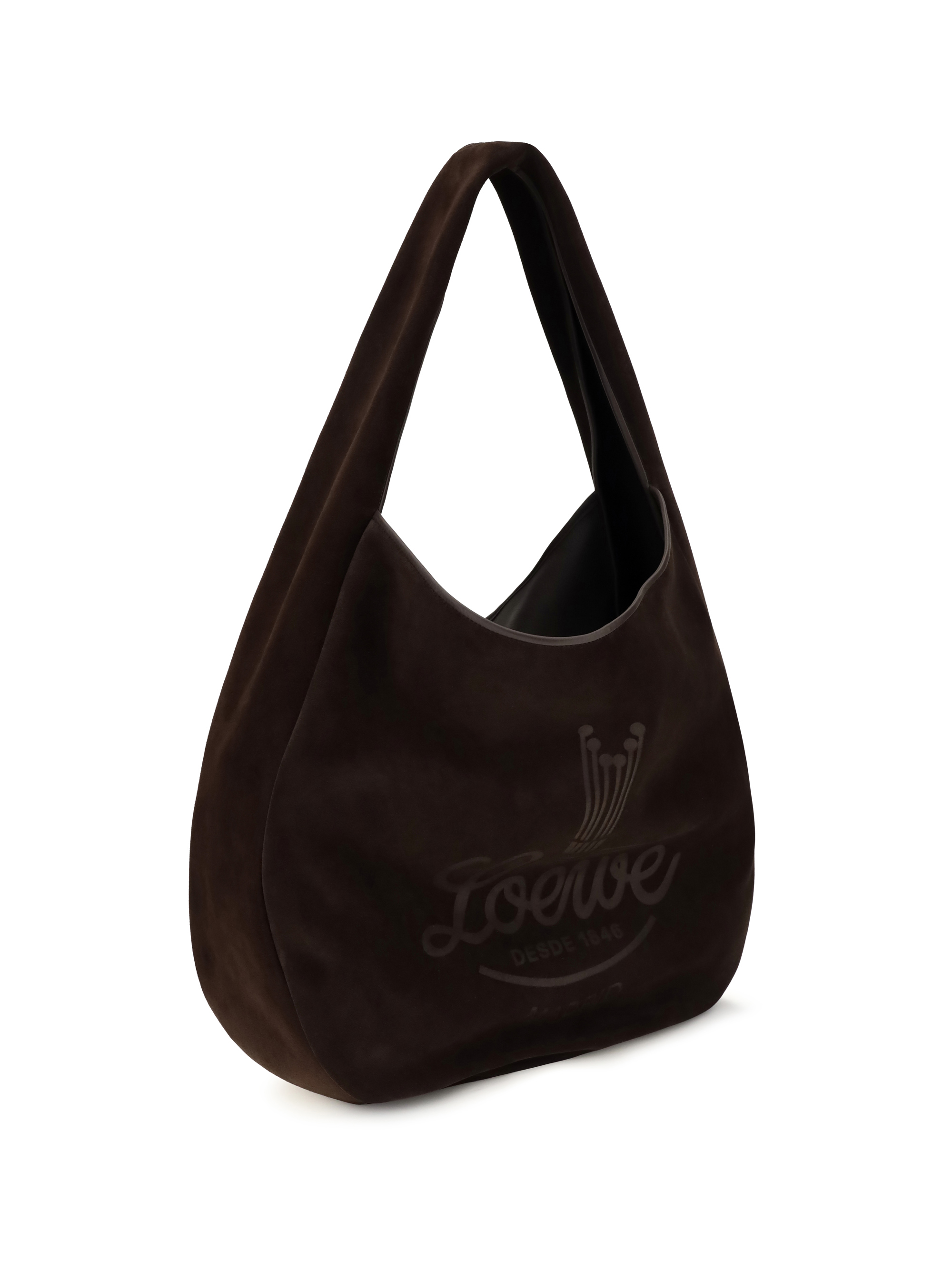 Roomy suede calfskin Hobo Shoulder Bag