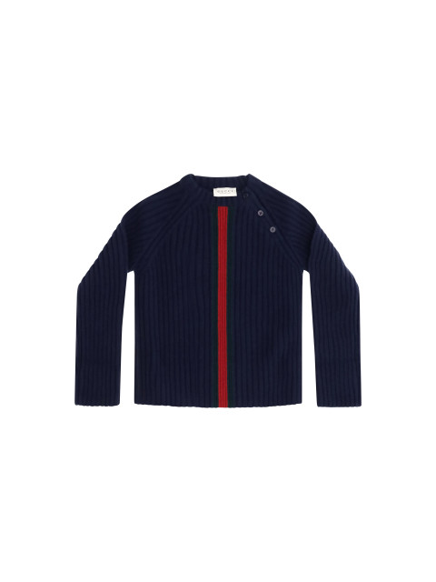 Web stripe wool Sweater for Boy