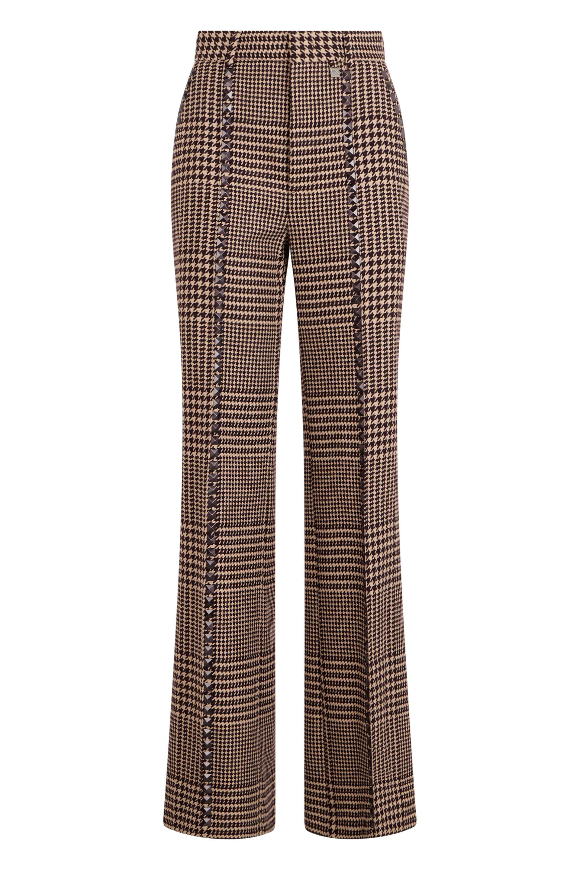 Houndstooth pants with high waist