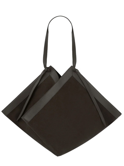[YUZEFI] Shoulder bag FW26 LARGE-WONTON-SUEDE_GANACHE
