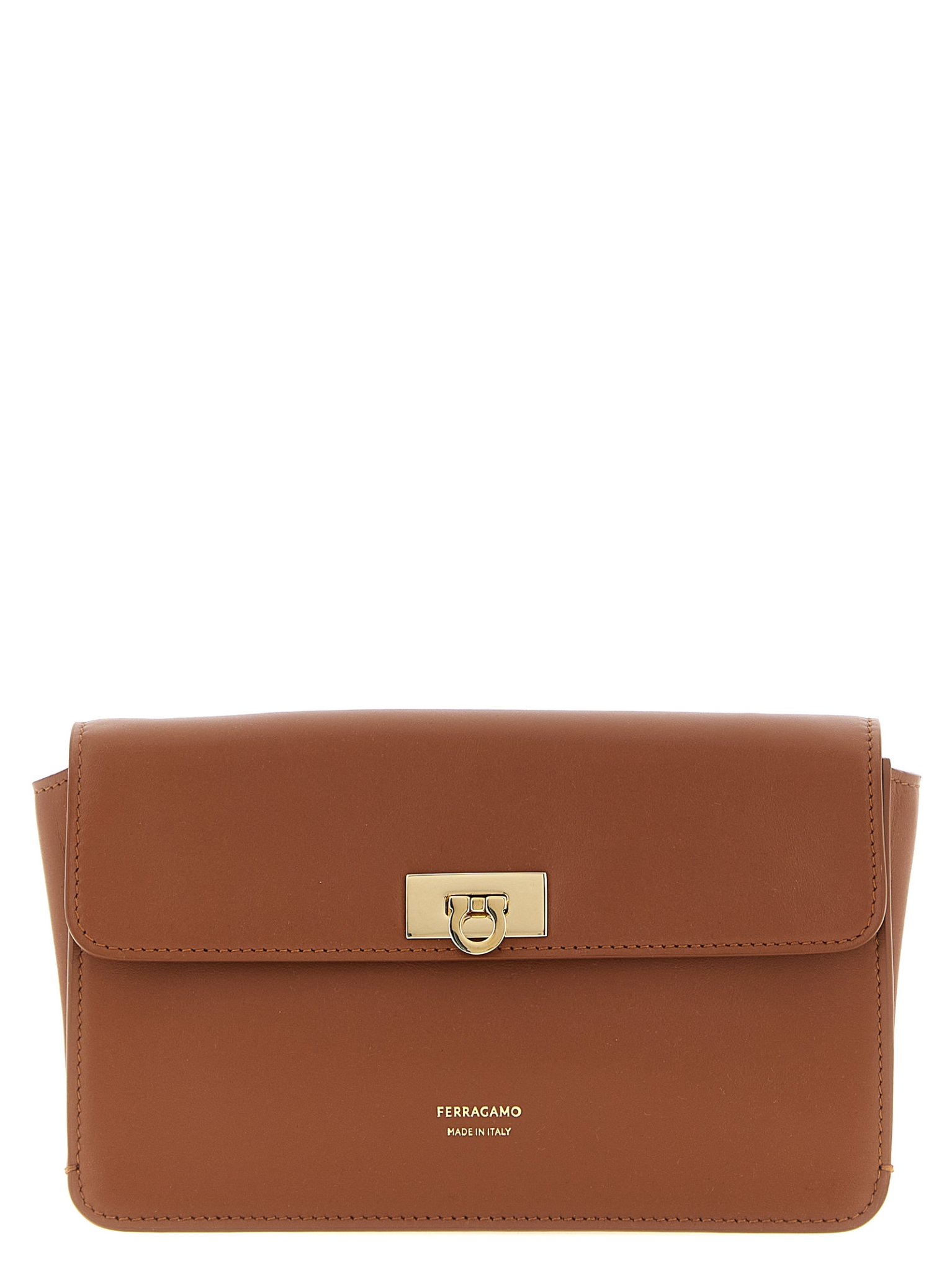 [Ferragamo] Clutch bag FW26 795688NEWCOGNAC
