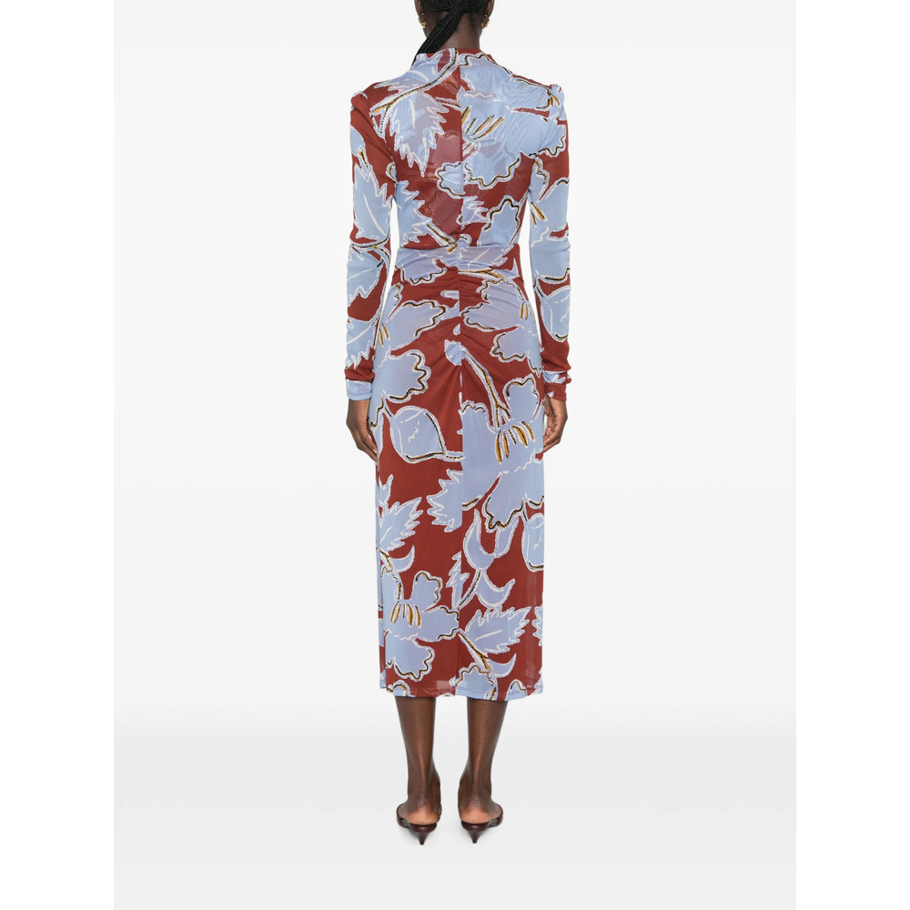 [DIANE VON FURSTENBERG] Long sleeve dress FW26 D523ACRGMTMESH  CRGMT