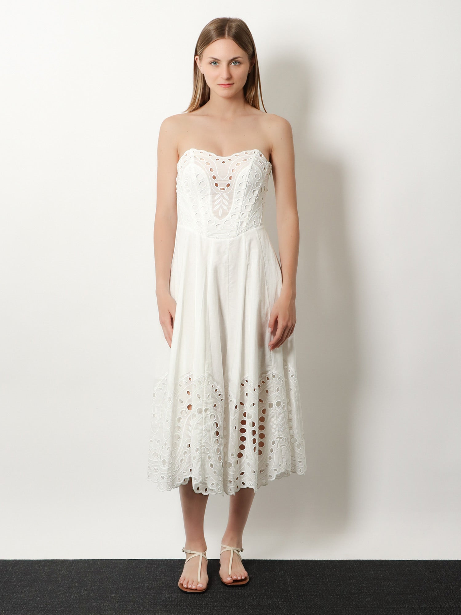 [Charo Ruiz Ibiza] Sleeveless dress SS26 263610WhiteSealace