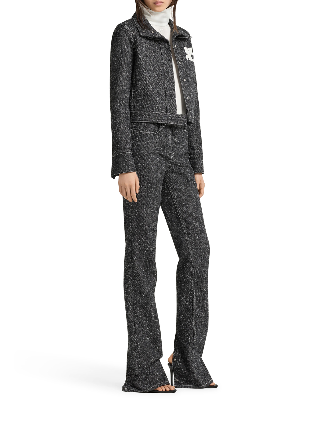 [Courreges] Denim Jacket FW26 426DOW023DE00689901 BLACK HERITAGE WHITE