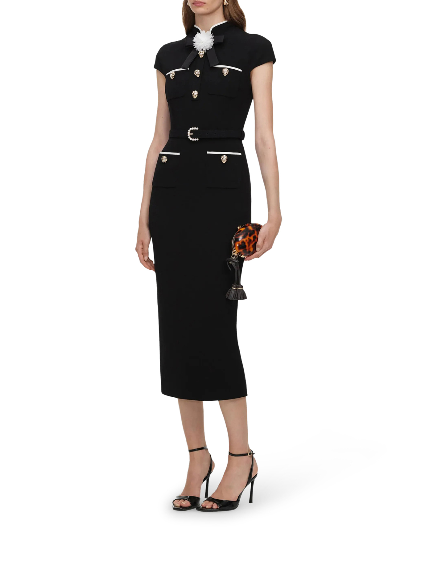 [Self-portrait] Short sleeve dress FW26 AW26074MBBBLACK