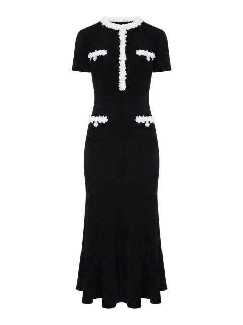 [Self-portrait] Short sleeve dress FW26 AW26099MABBLACK