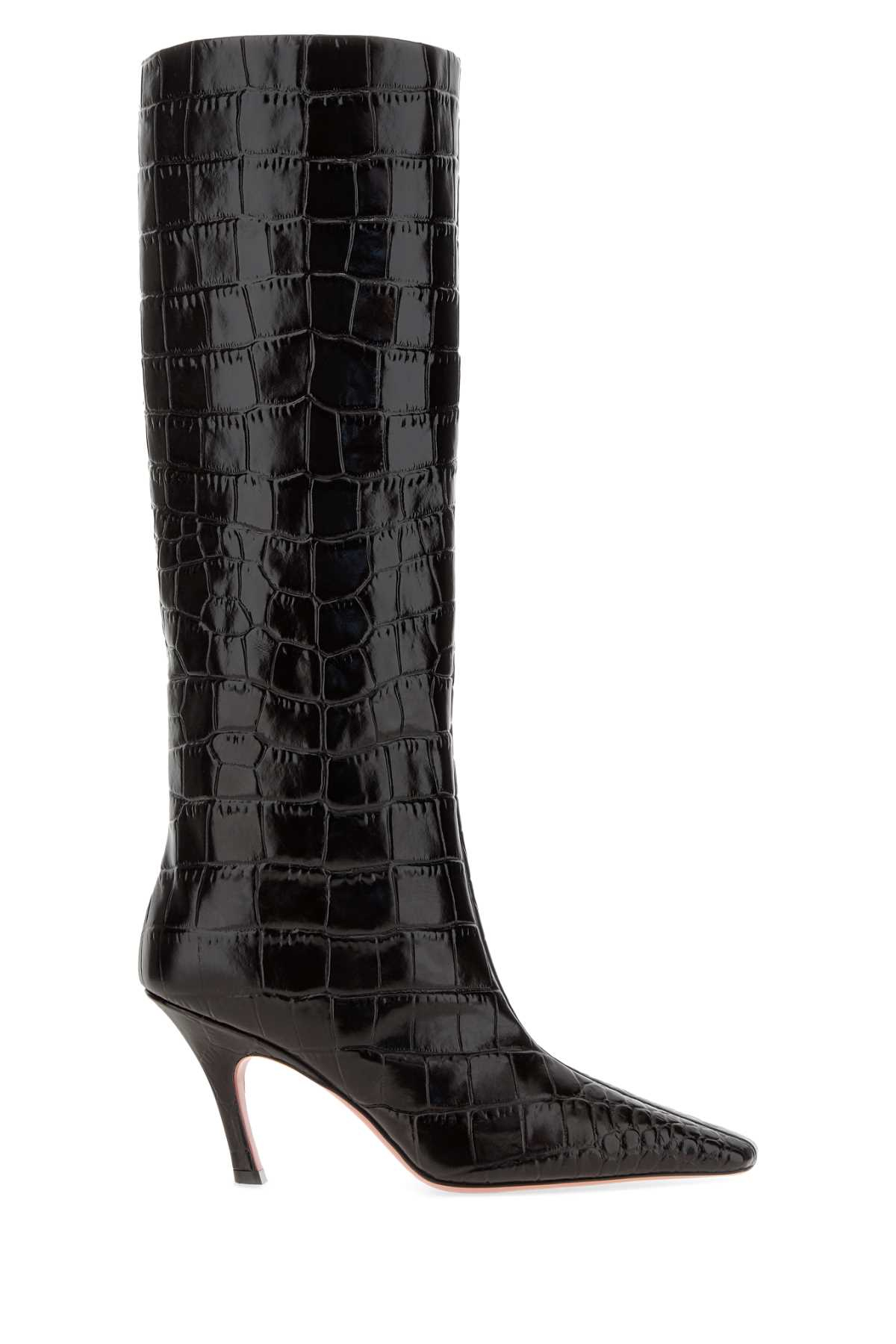 [Amina Muaddi] Boots FW26 MONABOOT80 SHINYCOFFEE