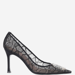 [Amina Muaddi] Pumps FW26 CAMELIALACEPUMP90BLACK