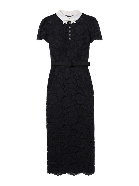 [Self-portrait] Short sleeve dress FW26 AW26019MABBLACK