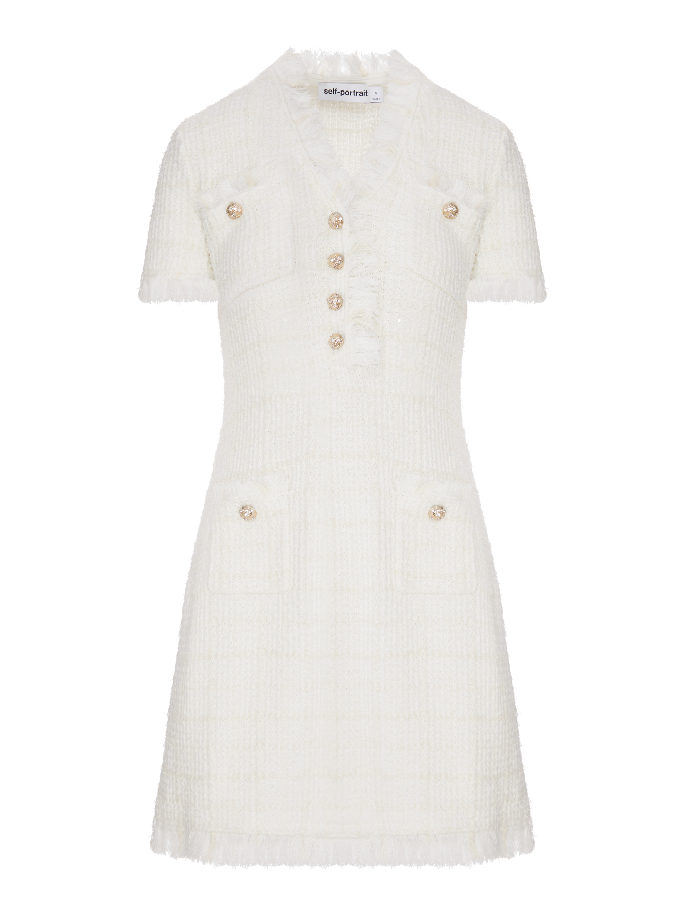 [Self-portrait] Short sleeve dress FW26 AW26146SACCREAM