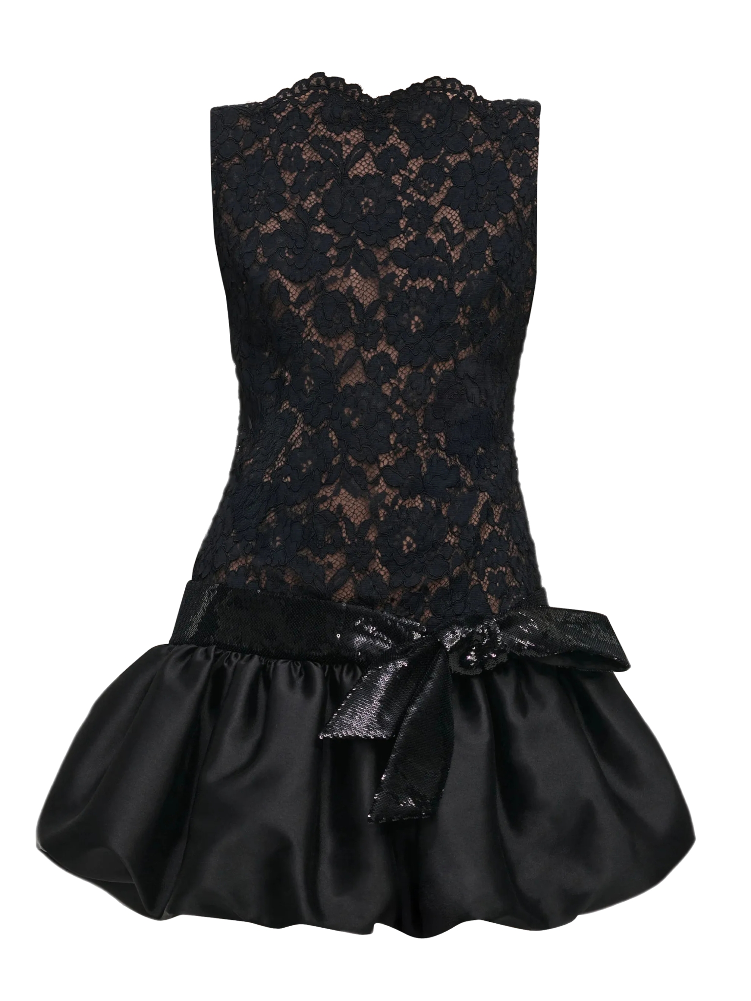 [Self - portrait] Sleeveless dress FW26 AW26-013SBBLACK