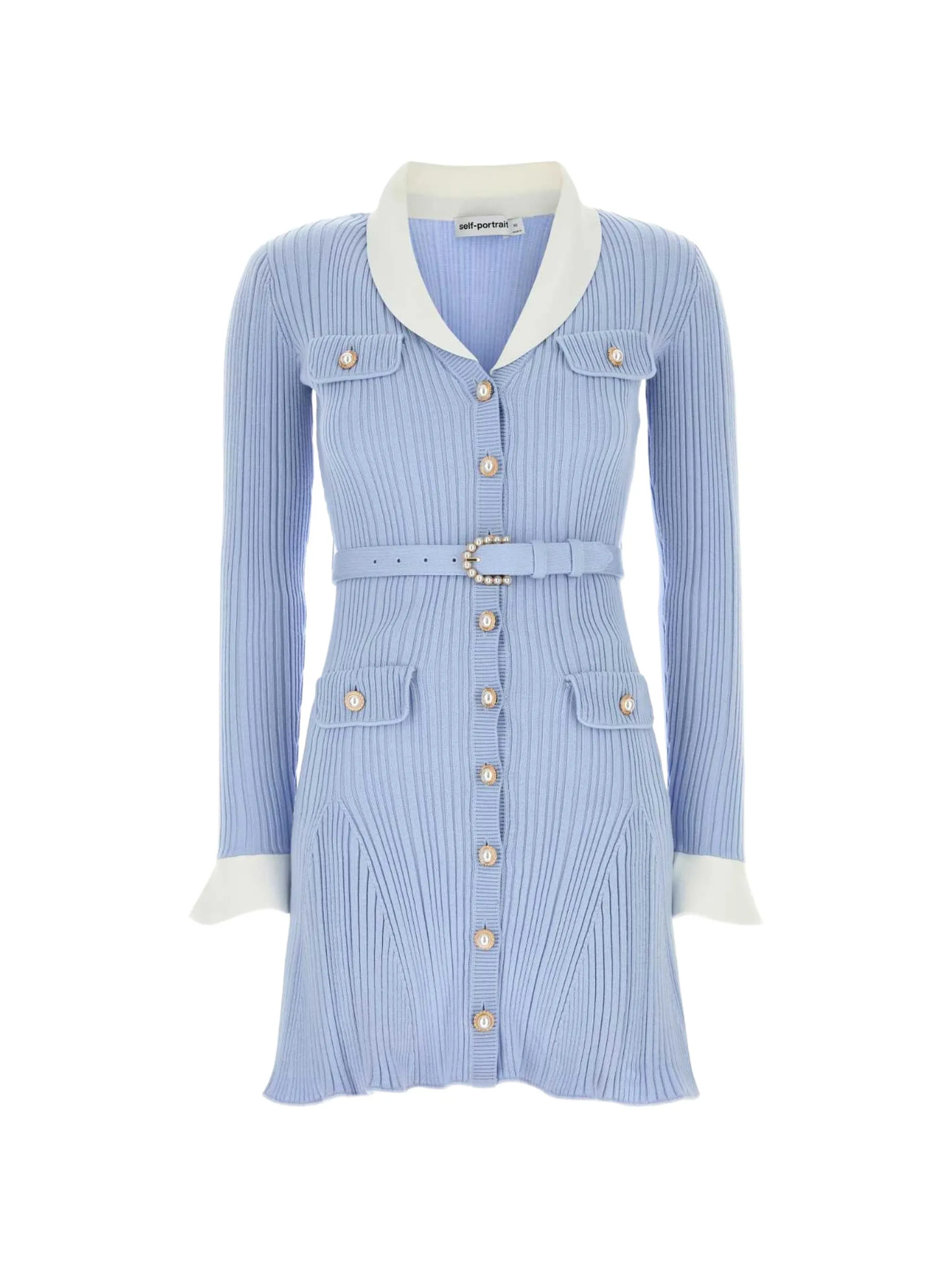 [Self - portrait] Long sleeve dress FW26 PF26-131SBLBLUE