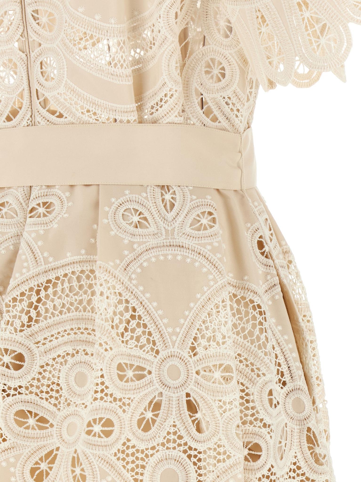 [Elie Saab] Short sleeve dress FW26 D1288NP26COE16CREAM