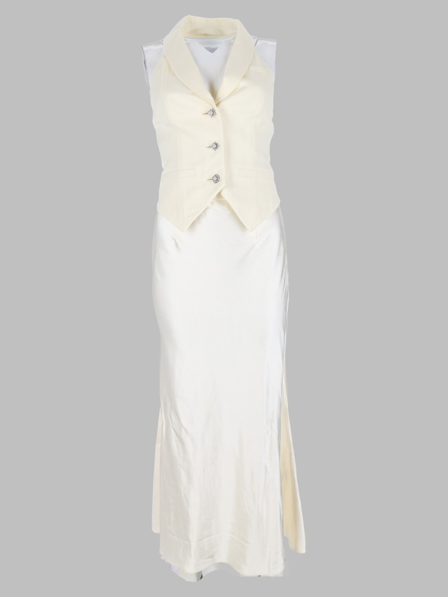 [Self-portrait] Sleeveless dress FW26 PF26-010MC-C_CREAM