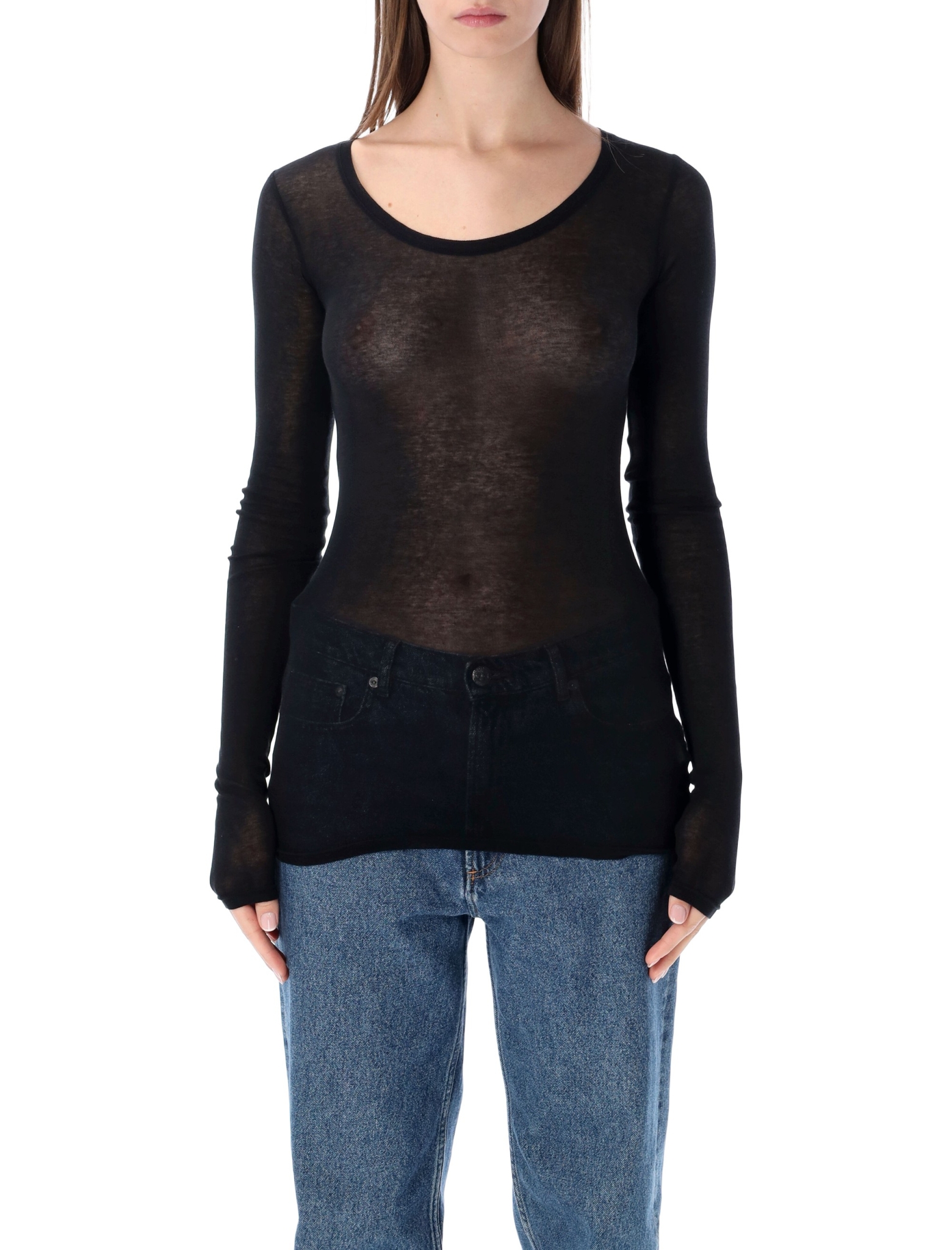 [American Vintage] T-shirts Long Sleeve FW26 MAS04NOIR