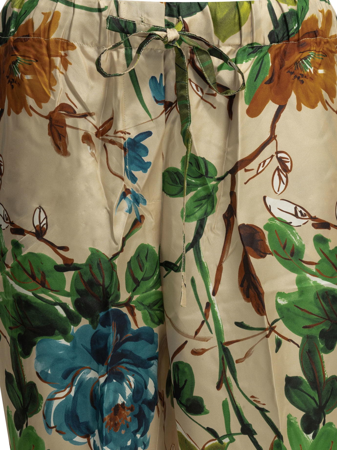 [Samantha Sung] Pants SS26 PIGIAMA PANTORIENTAL FLOWER OMBRECAMEL