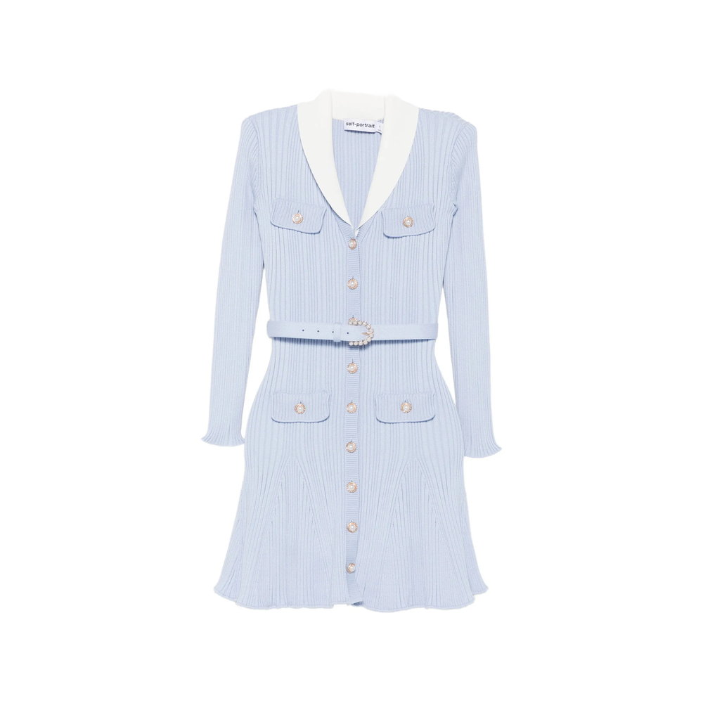 [Self-portrait] Long sleeve dress FW26 PF26-131S-BL  BLUE