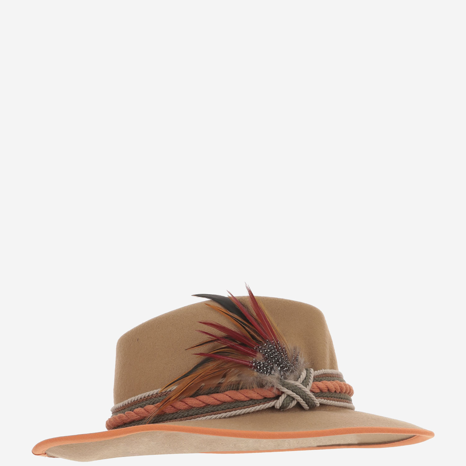 [ALEXIA ALVAREZ DE TOLEDO] Hat FW26 SOMBREROLANAMERINOMARRONPATADEGALLO