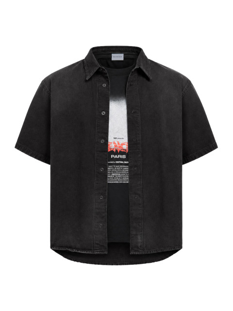 [Balenciaga] Shirts Short Sleeve FW26 A001R6TUW741000 BLACK