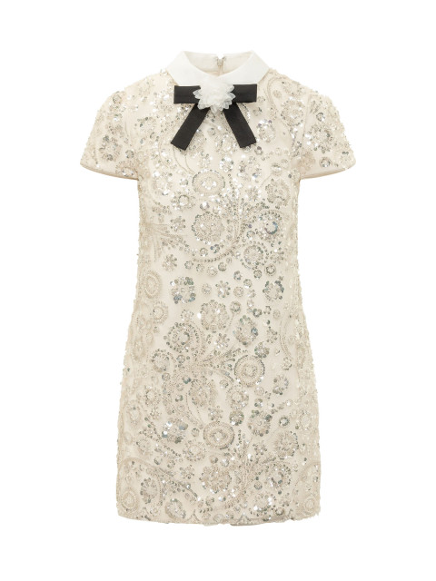 [Self-portrait] Short sleeve dress FW26 AW26019SC CREAM