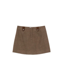 [Eleh] Mini skirt FW26 EFW260015MARRONE