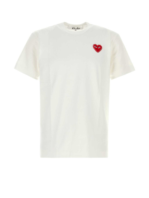[COMME DES GARCONS PLAY] T-shirts Short Sleeve FW26 AXT801051 WHITERED