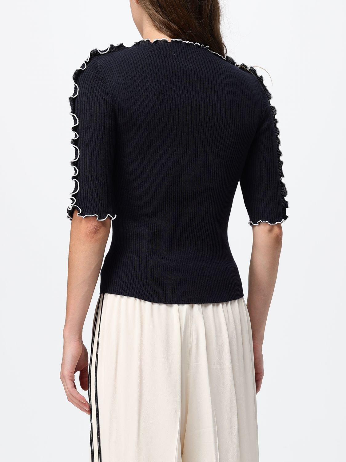 [Fabiana Filippi] Knitwear FW26 MAD216F076M253 BLU NOTTE/RAFIA