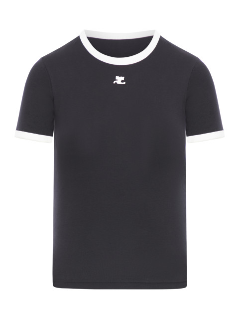 [Courreges] T-shirts Short Sleeve FW26 VESJTS017JS00709901 BLACK HERITAGE WHITE