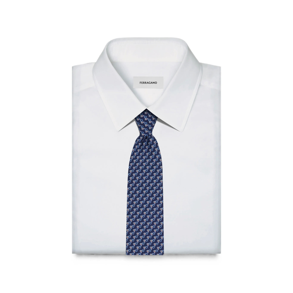 [Ferragamo] Tie FW26 351419 0794424 NAVY