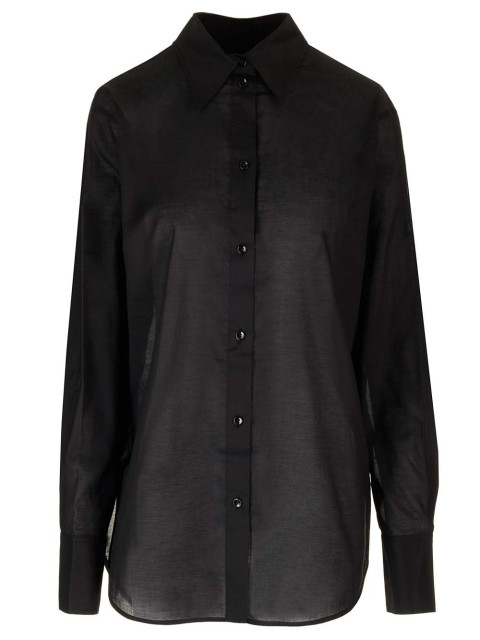 [TOTEME] Shirts Long Sleeve FW24 243-WRT2522-FB0238BLACK 001