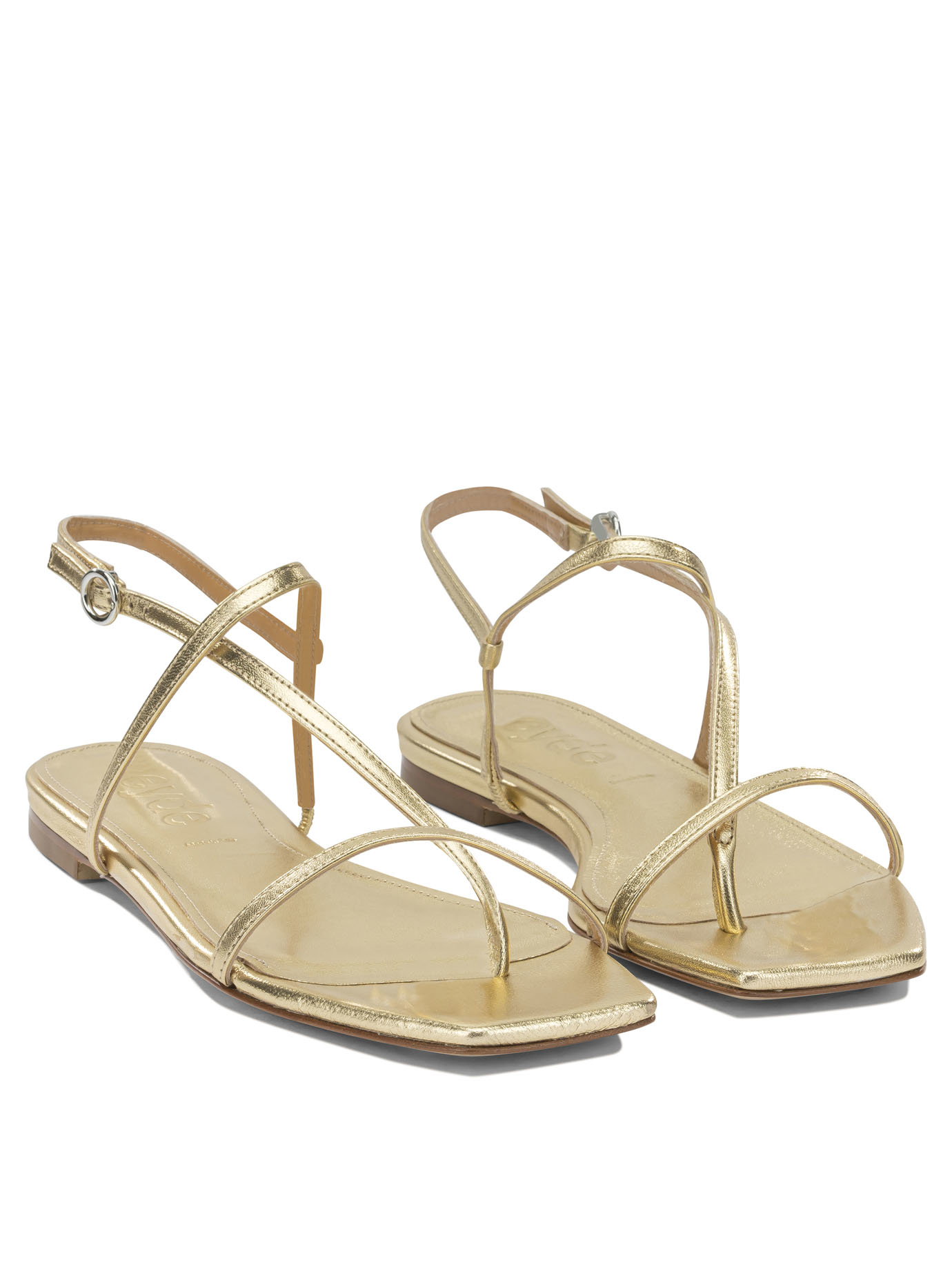 [Aeyde] Sandals FW26 ELLANAPPA LEATHER LAMINATEDGOLD