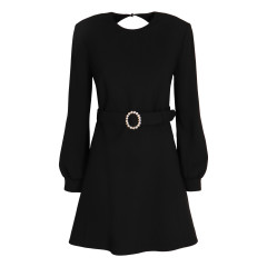 [Saint Laurent] Long sleeve dress FW25 819619Y012W_1000