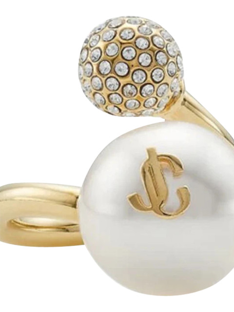 [Jimmy Choo] Ring FW26 AURI RINGJIQGOLD/WHITE/CRYSTAL