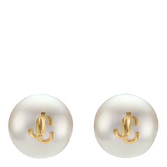 [Jimmy Choo] Earring FW26 MAXI PEARL STUDSDXQGOLD/WHITE