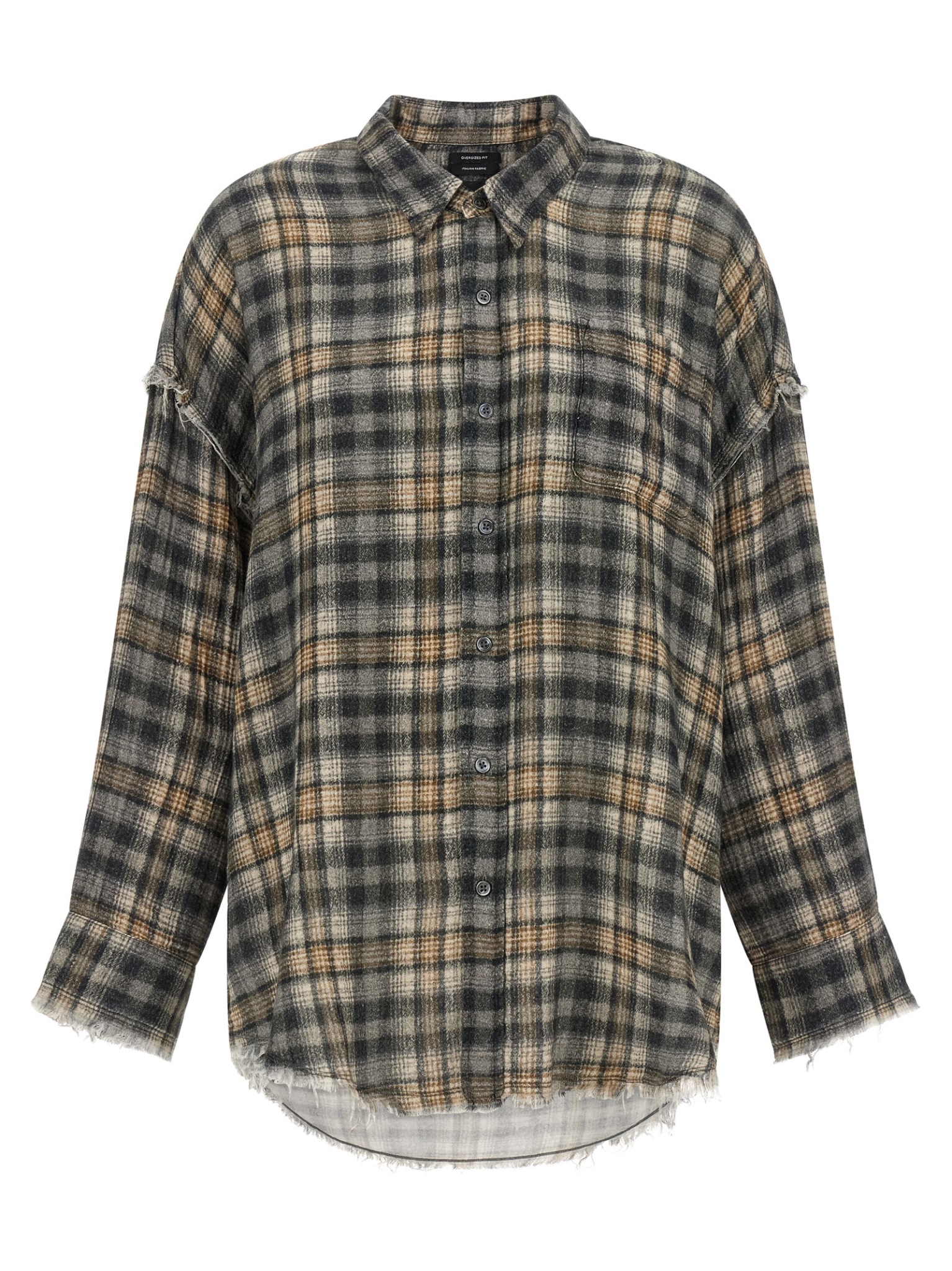 [R13] Shirts Long Sleeve FW26 R13WR075R925AGREYCREAMPLAID