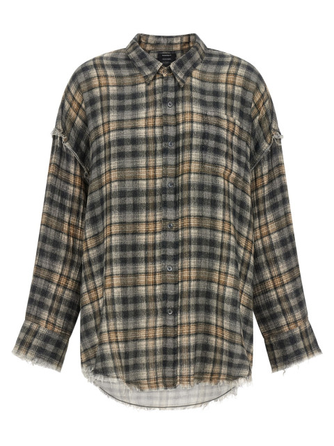 [R13] Shirts Long Sleeve FW26 R13WR075R925AGREYCREAMPLAID