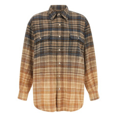 [R13] Shirts Long Sleeve FW26 R13WR415R855BDIPBLEACHLIGHTBLUEYELLOWPLAID