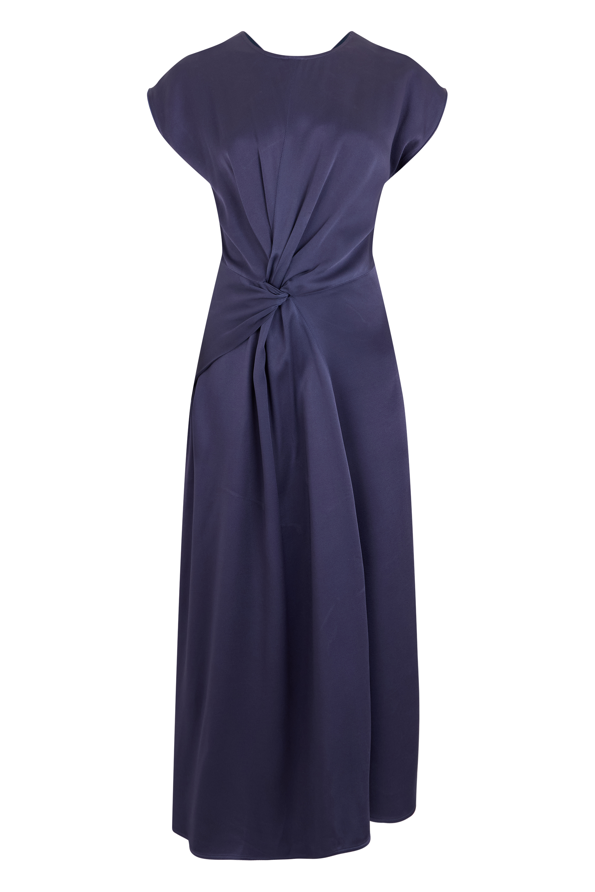 Draped dress in satin