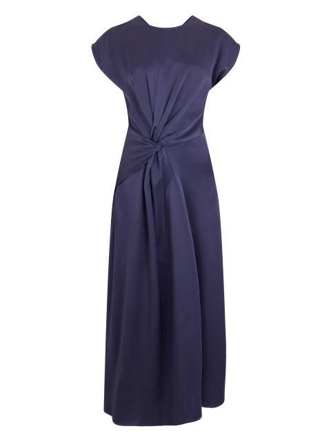 Draped dress in satin