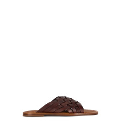 Braided leather ciabatta