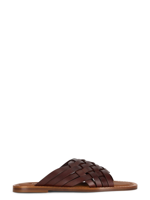 Braided leather ciabatta