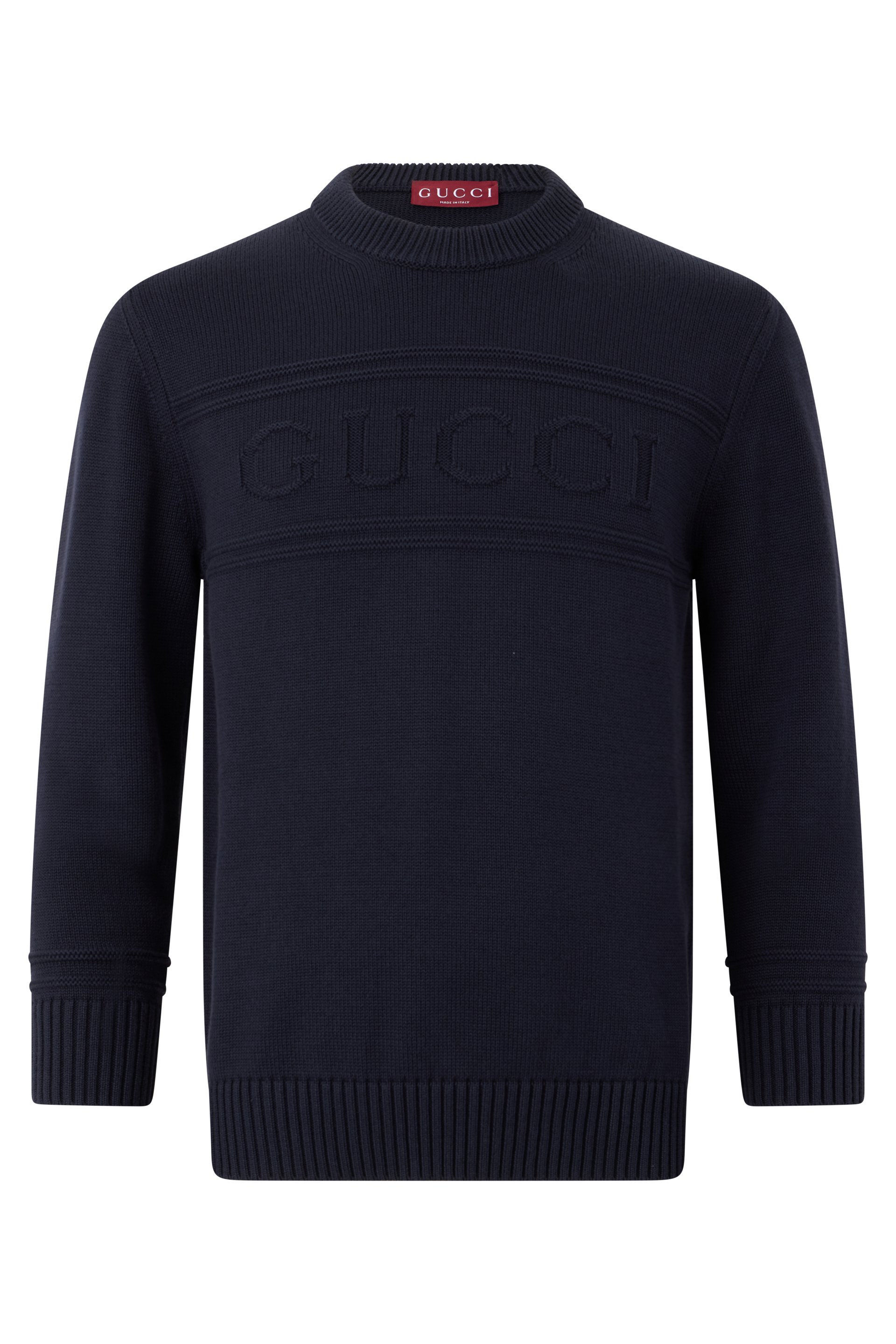 Cotton and wool sweater with intarsia