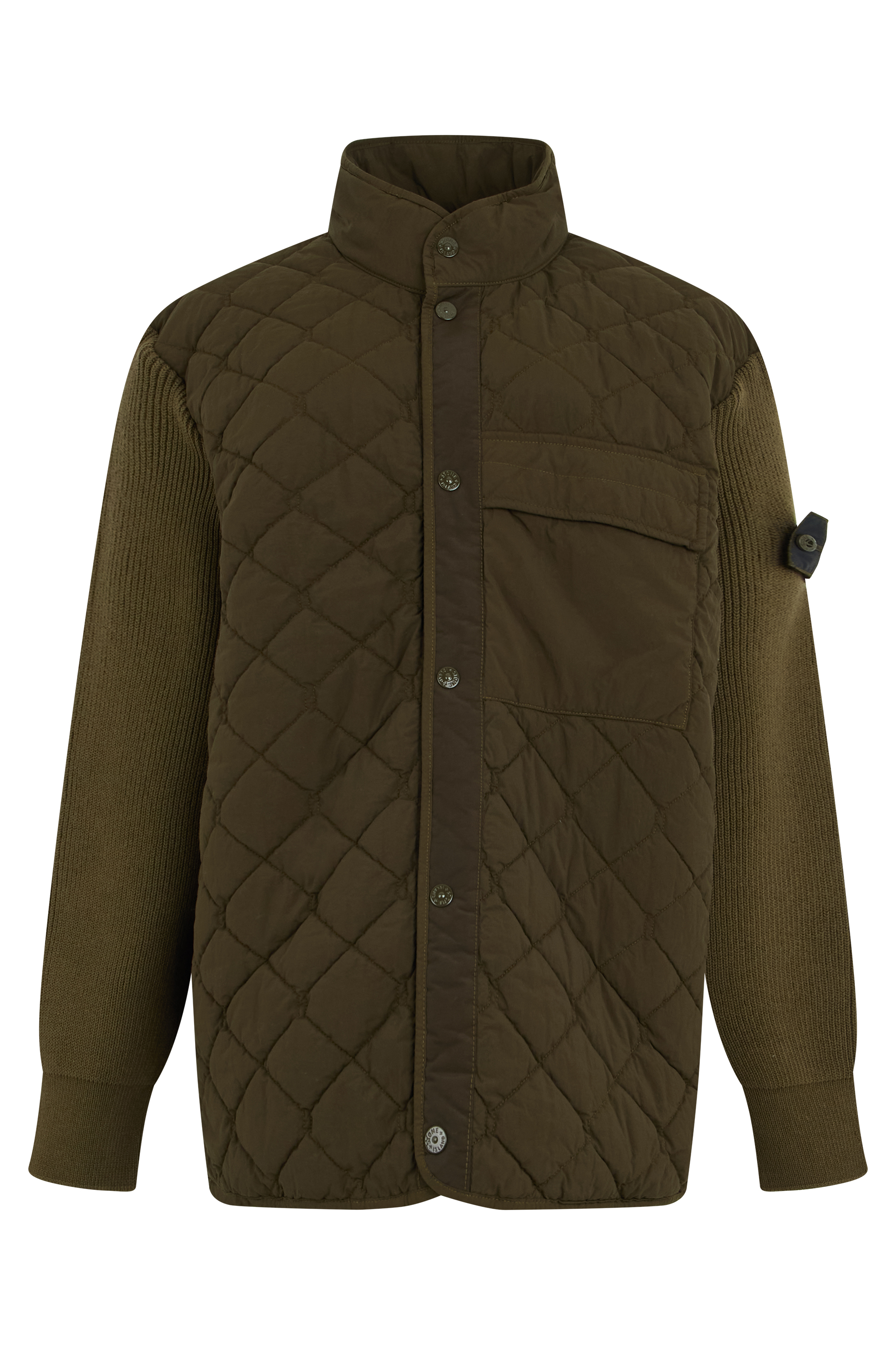 Quilted jacket with high collar